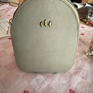 Portland Leather Mini Bag in Light Gray